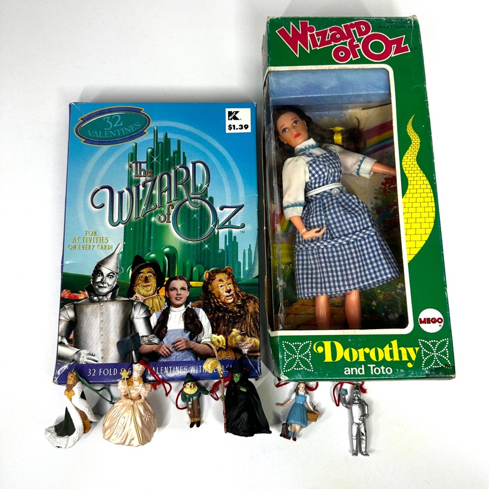 Vintage Wizard of Oz Mego Dorothy Doll 2000 Valentines and Ornament Set Lot